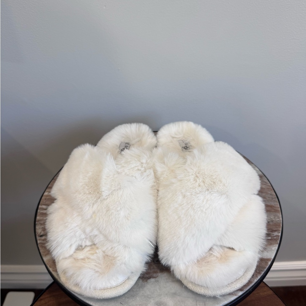 Cozy White Faux Fur Slippers